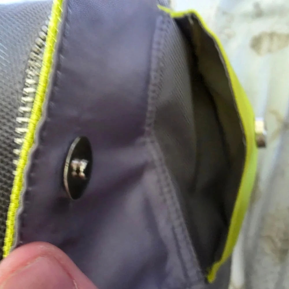 Wild Fable Grey Neon Yellow Sling Backpack and White Croc Crossbody Bag Set
